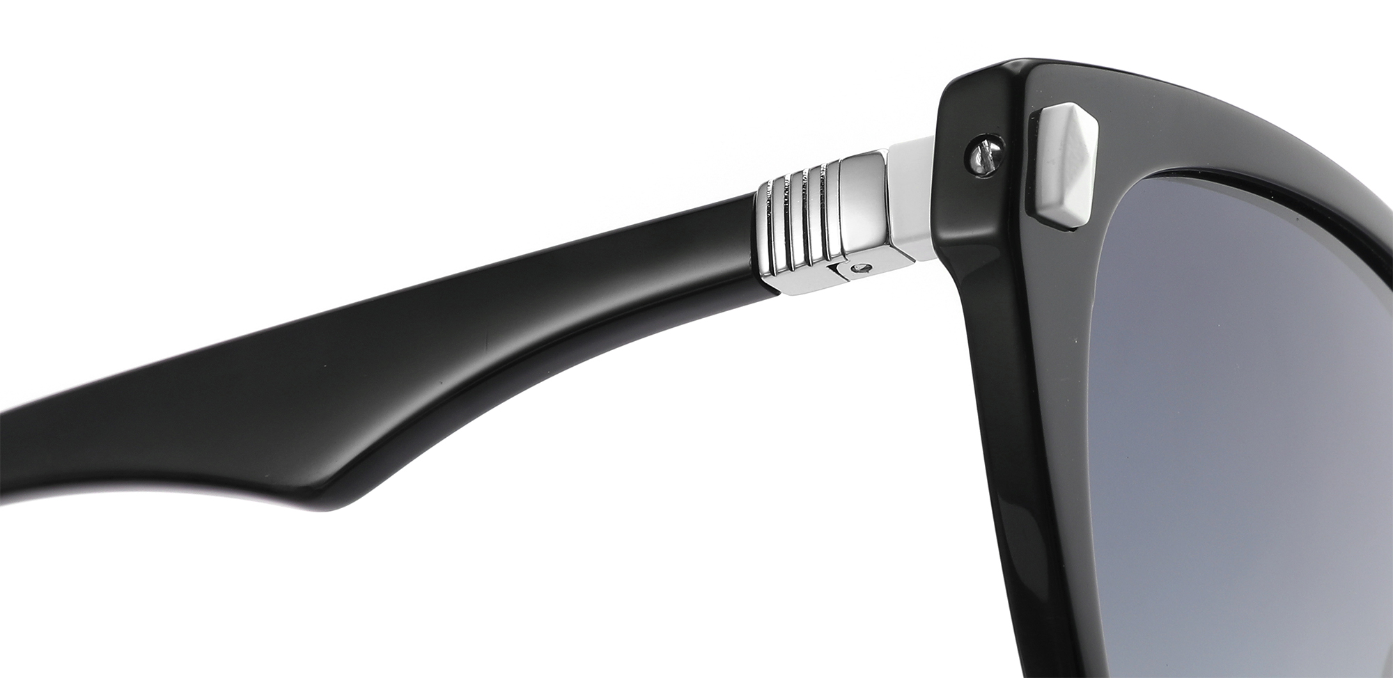 Fashion Hign - نظارة شمسية من الأسيتات مع زخرفة معدنية