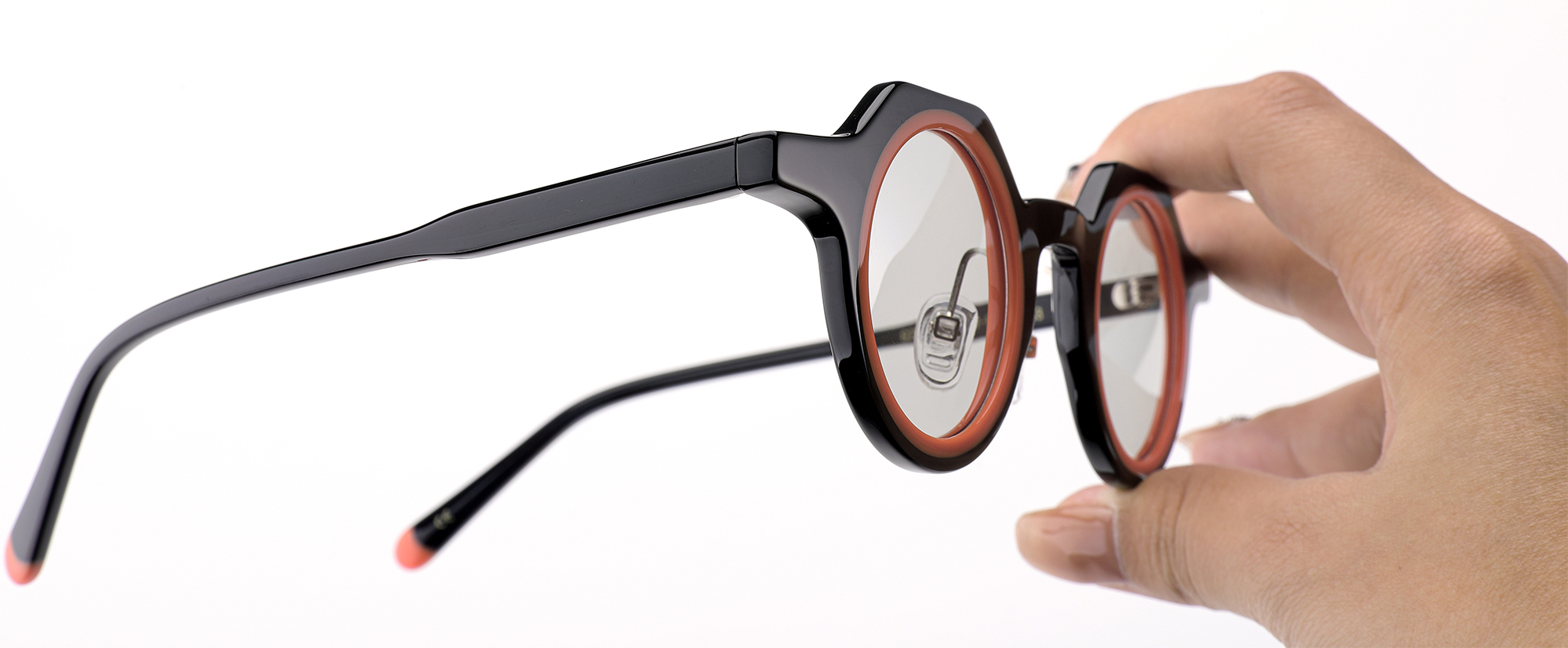 نظارات شمسية من الأسيتات بطبقات دائرية كلاسيكية وحديثة مع وسائد أنف