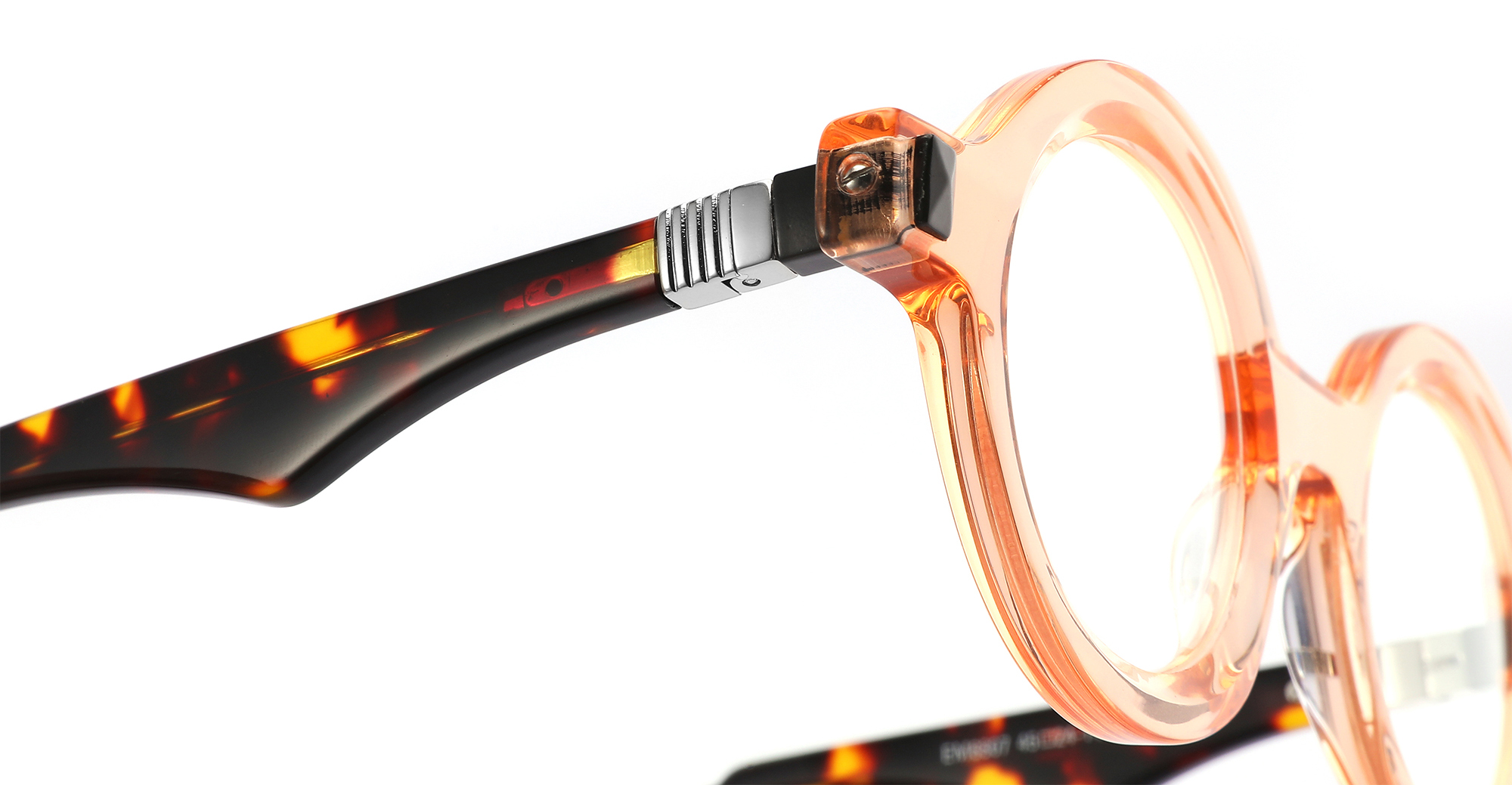 نظارات خلات دائرية كلاسيكية للجنسين مع ديكور معدني