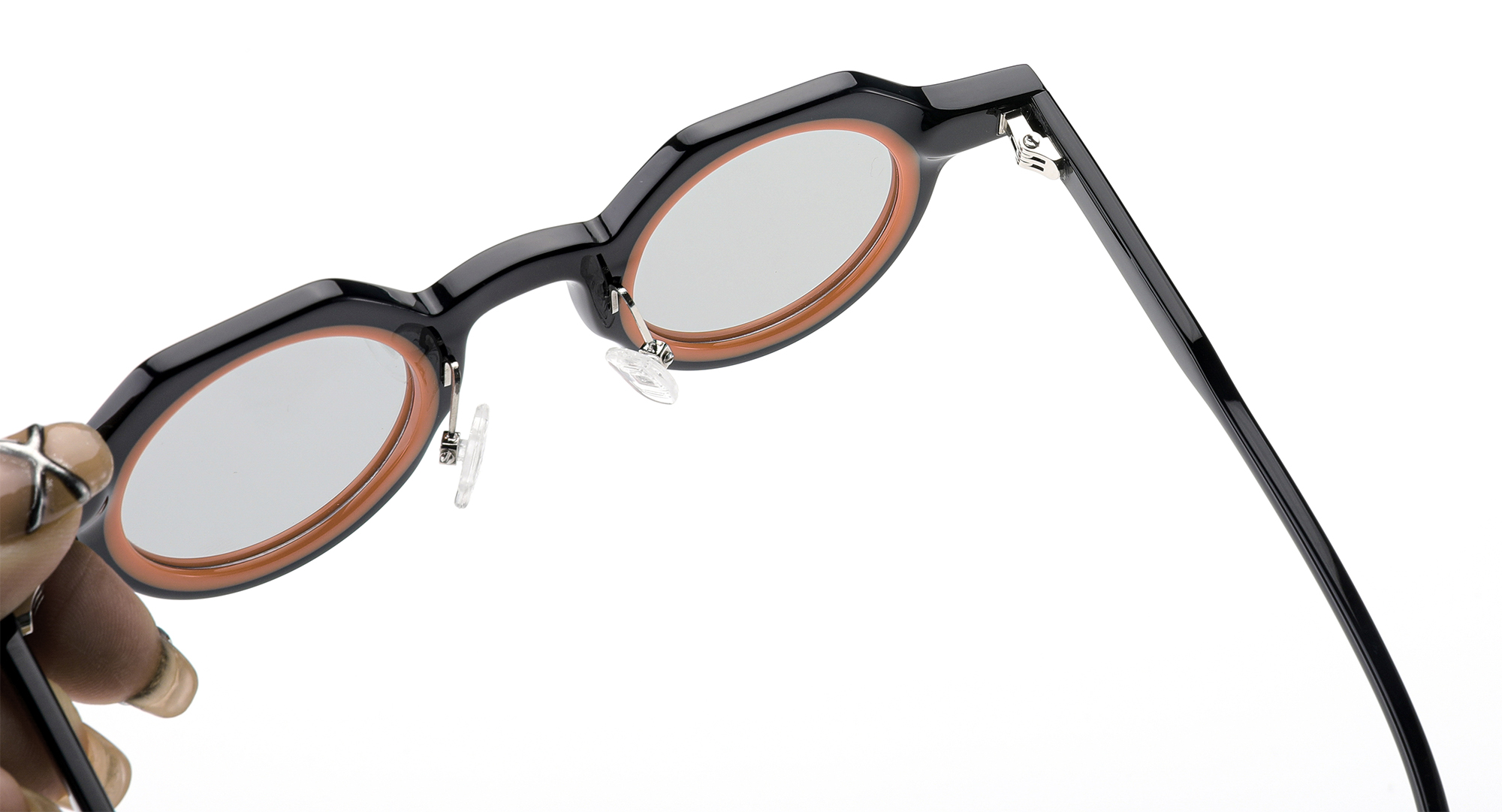 نظارات شمسية من الأسيتات بطبقات دائرية كلاسيكية وحديثة مع وسائد أنف