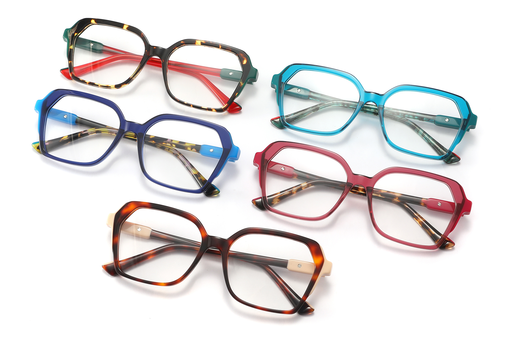 فراشة فاخرة - نظارات من الأسيتات المفصلية ذات قطعة واحدة مغلفة على شكل فراشة